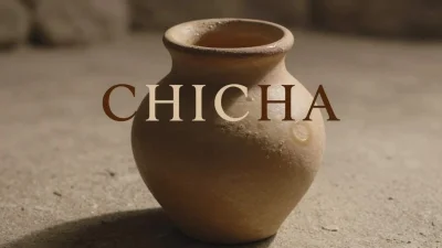 Chicha andina servita in bicchiere rustico con mais fermentato tradizionale