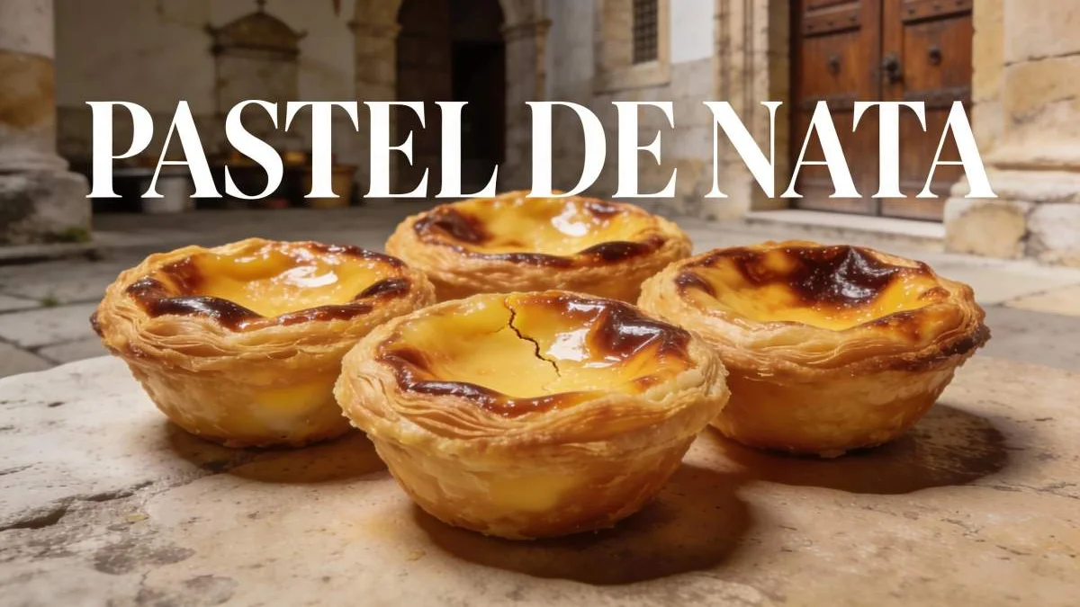 Pastel de nata portoghese con crema dorata e pasta sfoglia croccante