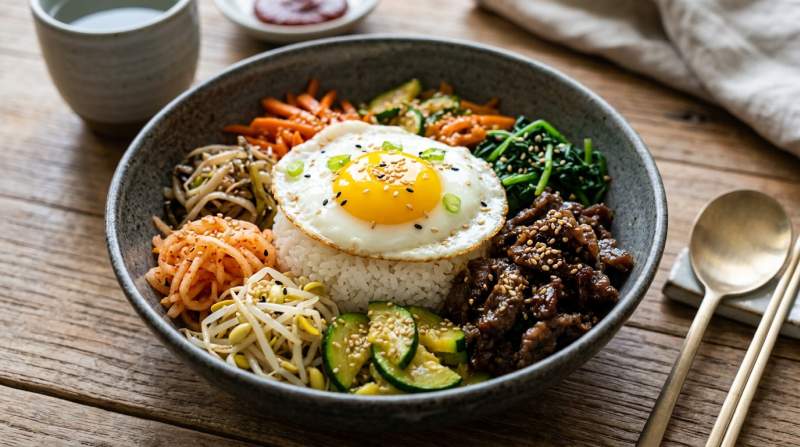 Bibimbap Colorato Elegante