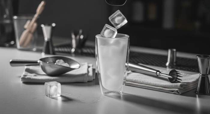 Dirty Soda Strumenti Essenziali Bicchiere Ghiaccio Preparazione