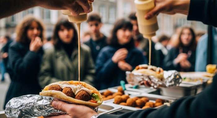 Falafel Tahina Street Food Europa Anni80 Universita Bokeh Professionale