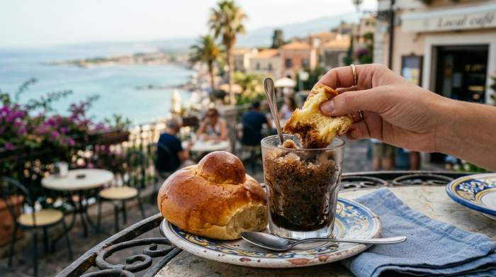 Granita Caffe Brioche Tuppo Colazione Sicilia Tradizione