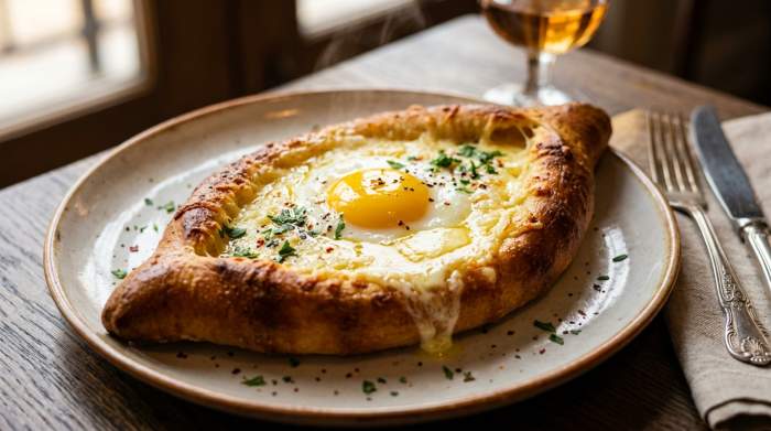 Khachapuri Formaggio Filante Elegante