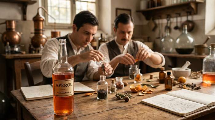 Liquore Aperol arancione creato dai fratelli Barbieri in Italia