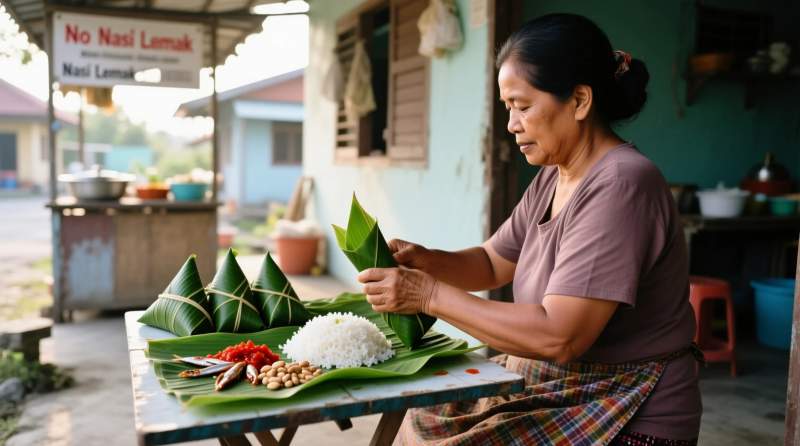 Nasi Lemak Venduto Informale Quotidiano 3