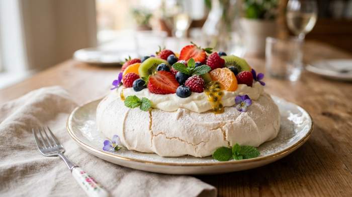 Pavlova Frutta Croccante Elegante