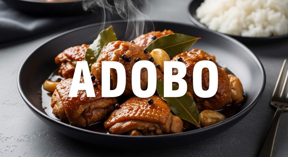 Pollo Adobo Con Salsa Scura E Aglio E Alloro