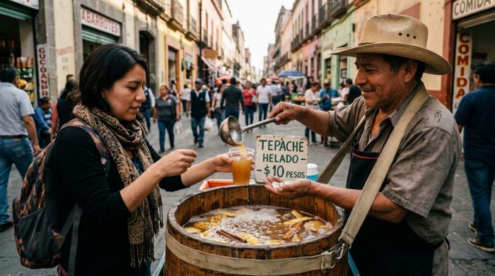 Tepache Tepachero Strada Citta Messico Bevanda Popolare
